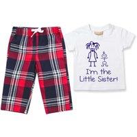 60 SECOND MAKEOVER Girl's I'm The Little Sister Pyjamas Children Trouser Bottoms Pyjama Set Sister in Red | Size: 3-4 Years