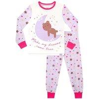 Harry Bear Girl's Moon & Start Print Cosy Snuggle Fit Pyjamas in Purple | Size: 4-5 Years