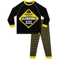 Harry Bear Boy's Do Not Disturb Pyjamas in Black | Size: 6-7 Years