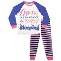 Harry Bear Girl's Sparkle Slogan Pyjamas in Purple | Size: 11-12 Years