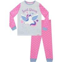 Harry Bear Girl's Sweet Dreams Unicorn Cosy Snuggle Fit Pyjamas in Pink | Size: 4-5 Years