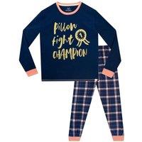 Harry Bear Girl's Pillow Fight Champion Pyjamas in Blue | Size: 8-9 Years