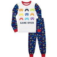 Harry Bear Boy's Gaming Snuggle Fit Pyjamas in Dark Blue | Size: 11-12 Years
