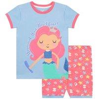 Harry Bear Girl's Mermaid Hair Don't Care Pyjamas in Pink | Size: 6-7 Years