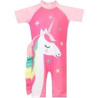 Harry Bear Girl's Unicorn Stars Surfsuit in Pink | Size: 2-3 Years