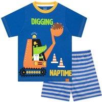 Harry Bear Boy's Digging Naptime Digger Pyjamas in Blue | Size: 6-7 Years