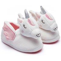 Harry Bear Girl's Unicorn Slippers in White | Size: Infant 5