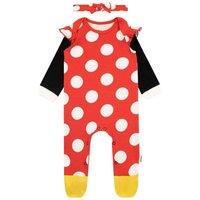 Disney Girl's Baby Minnie Mouse Polka Dot Sleepsuit & Headband Set in Red | Size: 0-3 m