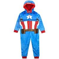 Marvel Avengers Captain America Fleece Onesie All In One in Blue | Size: 10-11 Years
