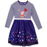 Peppa Pig Girl's It's Magic Glitter Long Sleeve Party Dress in Purple | Size: 18-24 m