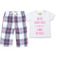 60 SECOND MAKEOVER I'm The Oldest I Make The Rules Pyjamas Trouser Bottoms Pyjama Set in Pink | Size: 12-18 m