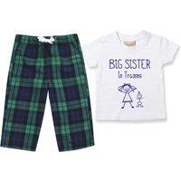 60 SECOND MAKEOVER Girl's Big Sister In Training Pyjamas Children Trouser Bottoms Pyjama Set in Green | Size: 12-18 m
