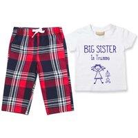 60 SECOND MAKEOVER Girl's Big Sister In Training Pyjamas Children Trouser Bottoms Pyjama Set in Red | Size: 18-24 m