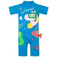 Peppa Pig Boy's George Pig & Mr Dino Surfsuit in Blue | Size: 12-18 m