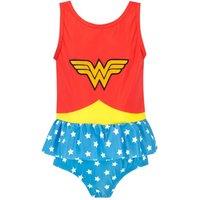 DC Comics Girl's Wonder Woman Swimsuit in Red | Size: 10-11 Years