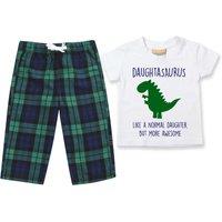 60 SECOND MAKEOVER Girl's Daughter Dinsosaur Pyjamas Children Trouser Bottoms Pyjama Set in Green | Size: 18-24 m