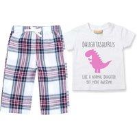 60 SECOND MAKEOVER Girl's Daughter Dinsosaur Pyjamas Children Trouser Bottoms Pyjama Set in Pink | Size: 6-12 m