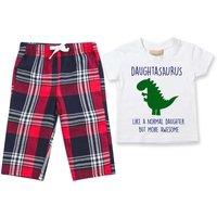 60 SECOND MAKEOVER Girl's Daughter Dinsosaur Pyjamas Children Trouser Bottoms Pyjama Set in Red | Size: 12-18 m