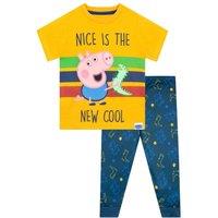 Peppa Pig Boy's George Pig Nice Is The New Cool Pyjamas in Yellow | Size: 18-24 m