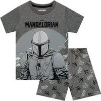 Star Wars Boy's The Mandalorian Short Pyjamas in Grey | Size: 4-5 Years