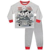 Disney Girl's Mickey Mouse & Minnie Mouse Pyjamas in Grey | Size: 4-5 Years
