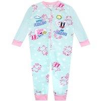 Peppa Pig Girl's Fleece All In One in Aqua | Size: 4-5 Years