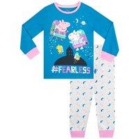 Peppa Pig Girl's Long Sleeve Pyjama Set in Blue | Size: 18-24 m