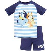 Bluey Boy's Two Piece Swimming Costume in Blue | Size: 4-5 Years