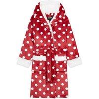 CityComfort Hooded Fluffy Dressing Gown in Red | Size: 13-14 Years