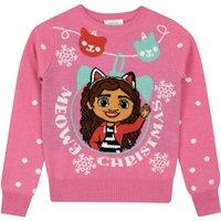 Gabby's Dollhouse Girl's Christmas Jumper in Pink | Size: 3-4 Years