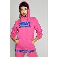 Beat Girlz Club Girl's 'Aerial' Logo Hoodie in Bright Pink | Size: 9-10 Years