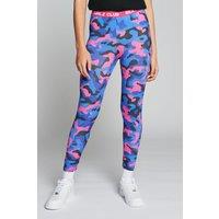 Beat Girlz Club Girl's 'Ribbon' Camo Leggings in Bright Pink | Size: 13-14 Years