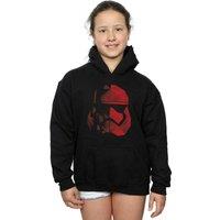 Star Wars Girl's The Last Jedi Stormtrooper Red Cubist Helmet Hoodie in Black | Size: 9 Years