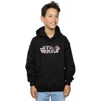 Star Wars Boy's The Last Jedi Spray Logo Hoodie in Black | Size: 7-8 Years