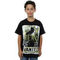 DC Comics Boy's Batman v Superman Wanted Poster T-Shirt in Black | Size: 7-8 Years