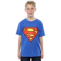 DC Comics Boy's Superman Logo T-Shirt in Blue | Size: 7-8 Years