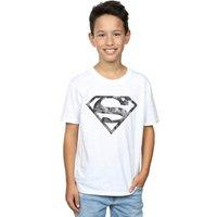DC Comics Boy's Superman Marble Logo T-Shirt in White | Size: 7-8 Years