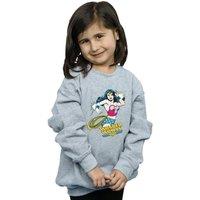 DC Comics Girl's Wonder Woman Lasso Sweatshirt in Grey | Size: 9 Years