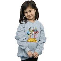 DC Comics Girl's Wonder Woman Super Power Group Sweatshirt in Grey | Size: 9 Years