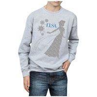Disney Boy's Frozen Elsa Christmas Silhouette Sweatshirt in Grey | Size: 12-13 Years