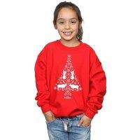 Disney Girl's Frozen Christmas Tree Sweatshirt in Red | Size: 5-6 Years