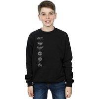 DC Comics Boy's Justice League Movie Sprayed Emblems Sweatshirt in Black | Size: 7-8 Years
