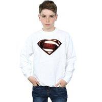 DC Comics Boy's Justice League Movie Superman Emblem Sweatshirt in White | Size: 12-13 Years