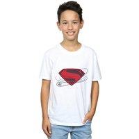 DC Comics Boy's Justice League Movie Superman Logo T-Shirt in White | Size: 5-6 Years