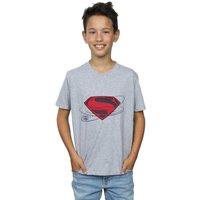 DC Comics Boy's Justice League Movie Superman Logo T-Shirt in Grey | Size: 7-8 Years