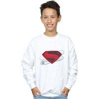 DC Comics Boy's Justice League Movie Superman Logo Sweatshirt in White | Size: 9 Years