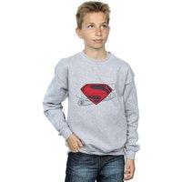 DC Comics Boy's Justice League Movie Superman Logo Sweatshirt in Grey | Size: 7-8 Years