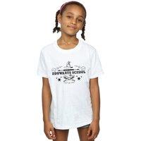 Harry Potter Girl's Hogwarts First Year Cotton T-Shirt in White | Size: 5-6 Years