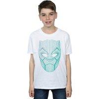 Marvel Boy's Black Panther Tribal Mask T-Shirt in White | Size: 9 Years