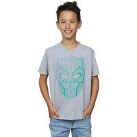 Marvel Boy's Black Panther Tribal Mask T-Shirt in Grey | Size: 9 Years
